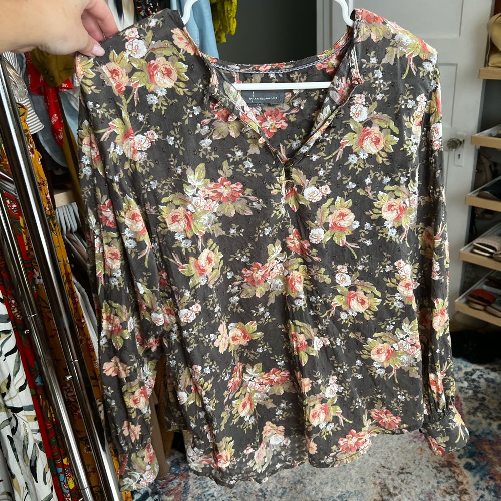 Anthropologie Medium Button Down Blouse - image 1